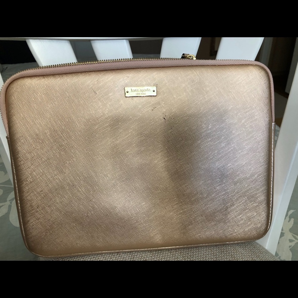 KATE SPADE LAPTOP BAG ROSE GOLD GLITTER